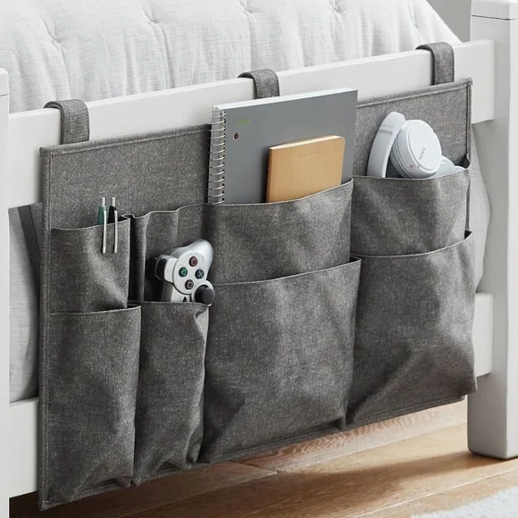 Pottery Barn Teen Gray Hanging Organizer Recycled Ultimate Footboard Storage